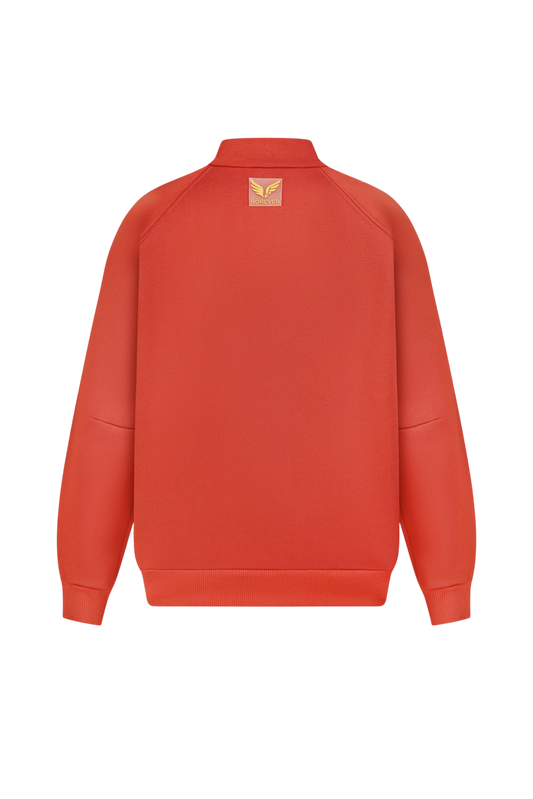 Адаптивний утеплений бомбер з рукавами на блискавках – теракотовий