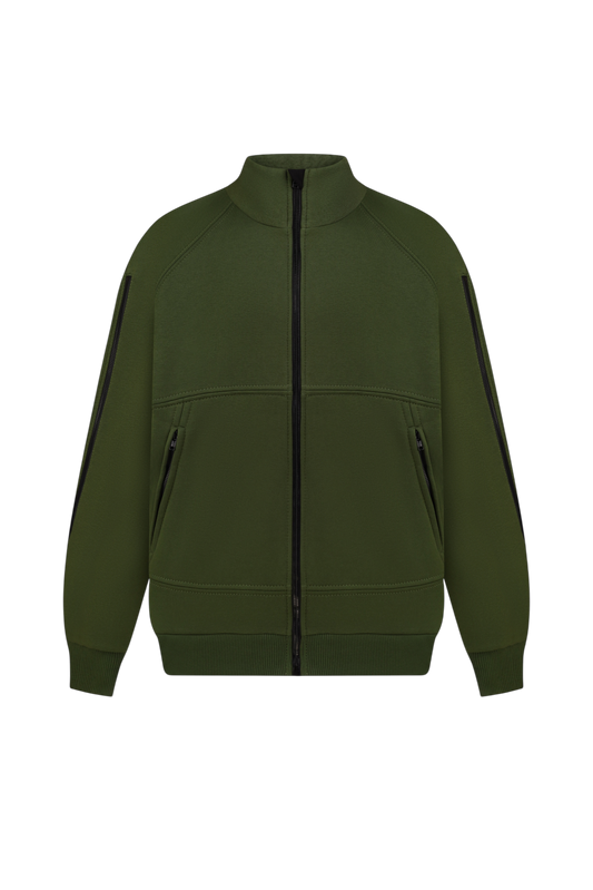 Адаптивний утеплений бомбер з рукавами на блискавках – хакі