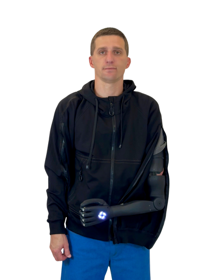 Adaptive Hoodie with Zippered Sleeves - black