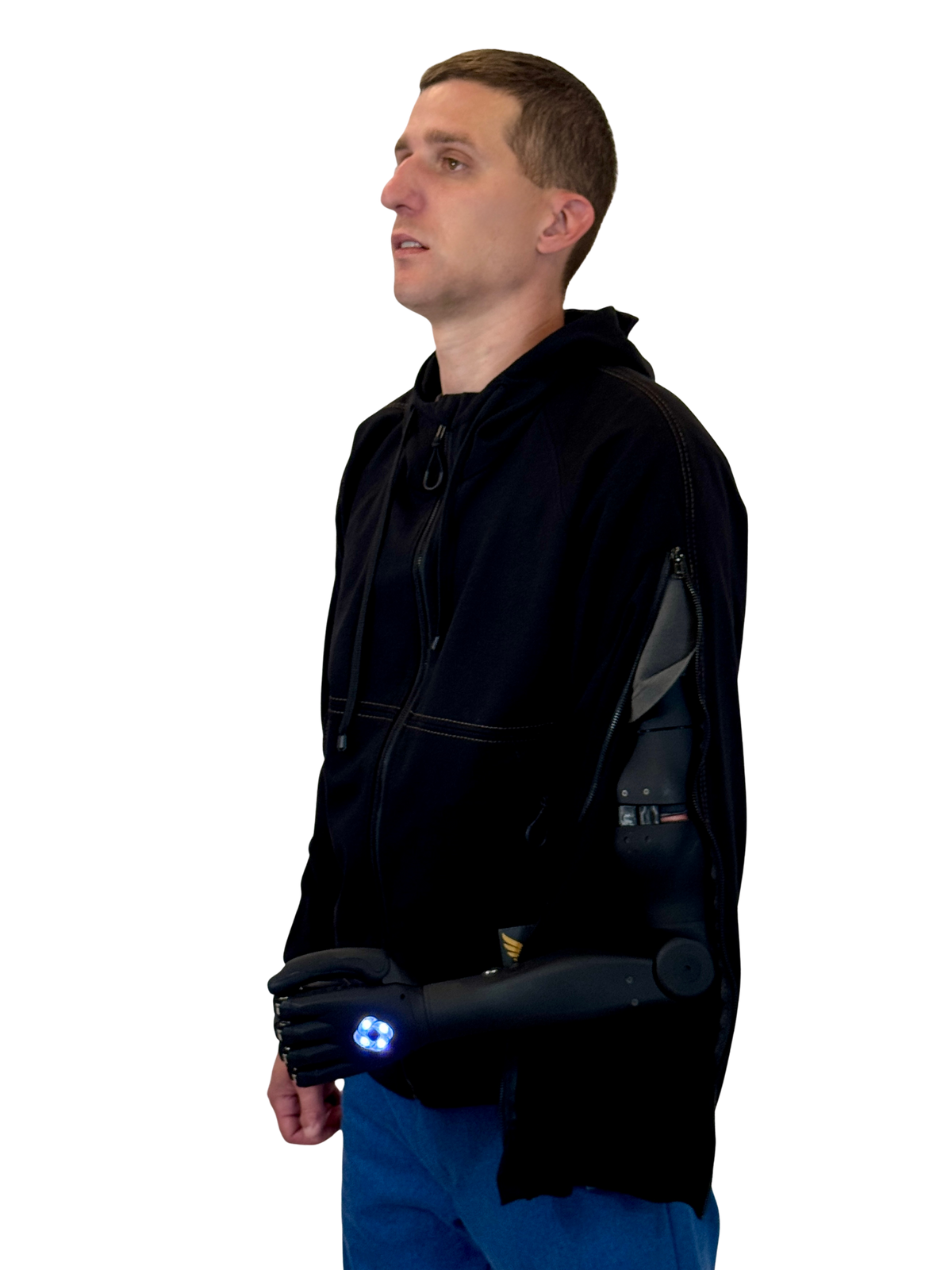 Adaptive Hoodie with Zippered Sleeves - black