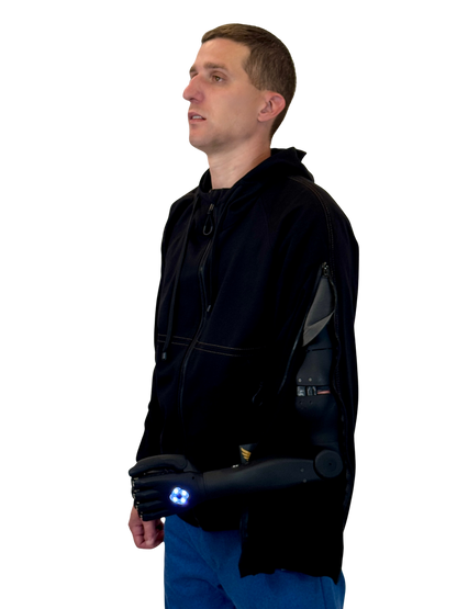 Adaptive Hoodie with Zippered Sleeves - black