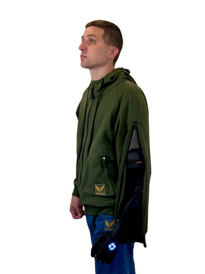 Адаптивне худі з рукавами на блискавках - хакі