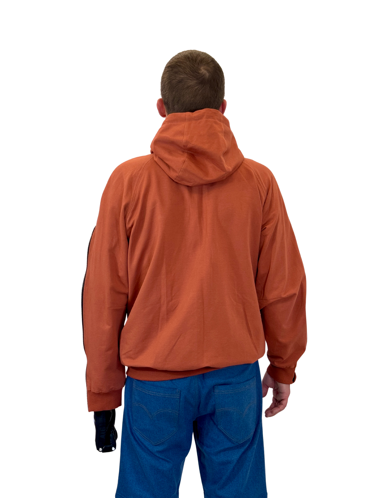 Adaptive Hoodie with Zippered Sleeves - Terracotta