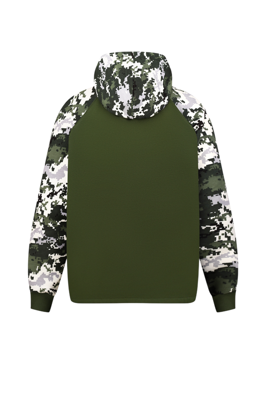 Утеплене адаптивне худі з повним розстібанням по рукаву та боковому шву – піксель-хакі