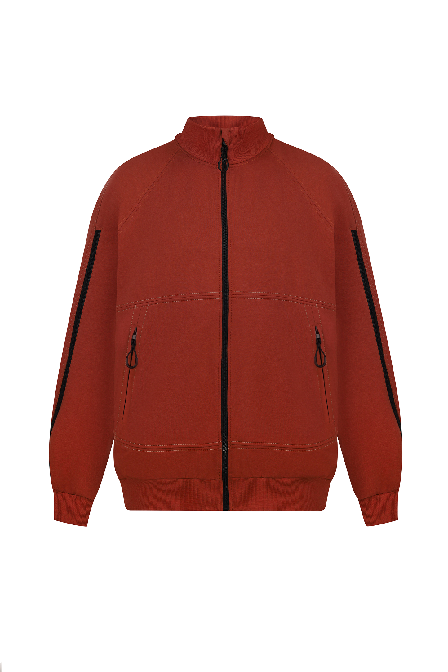Bomber with zippered sleeves terracotta