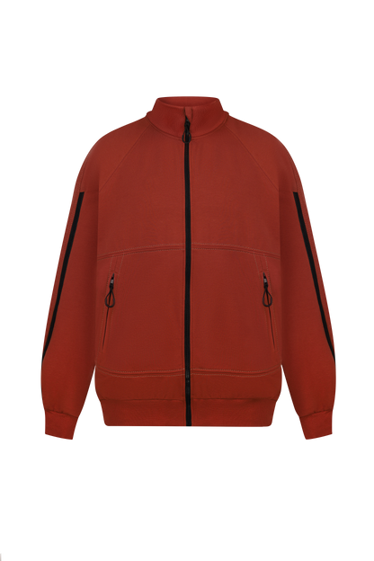Bomber with zippered sleeves terracotta
