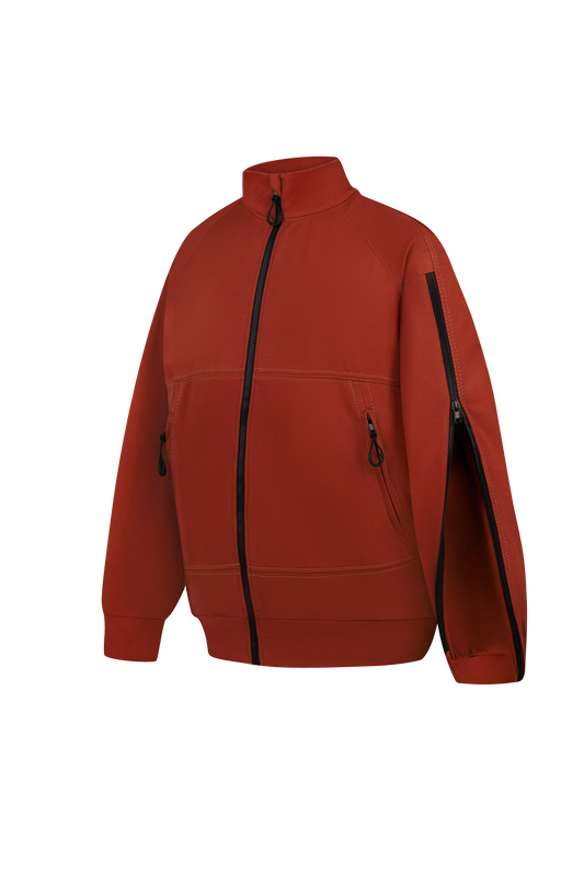 Куртка адаптивна з рукавами на блискавках теракотова