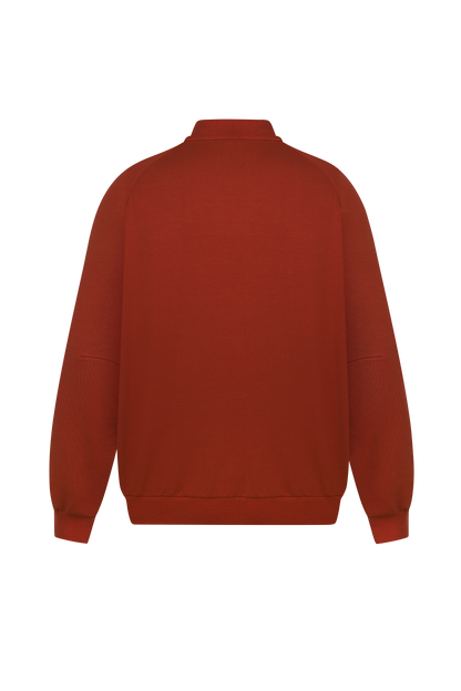 Bomber with zippered sleeves terracotta
