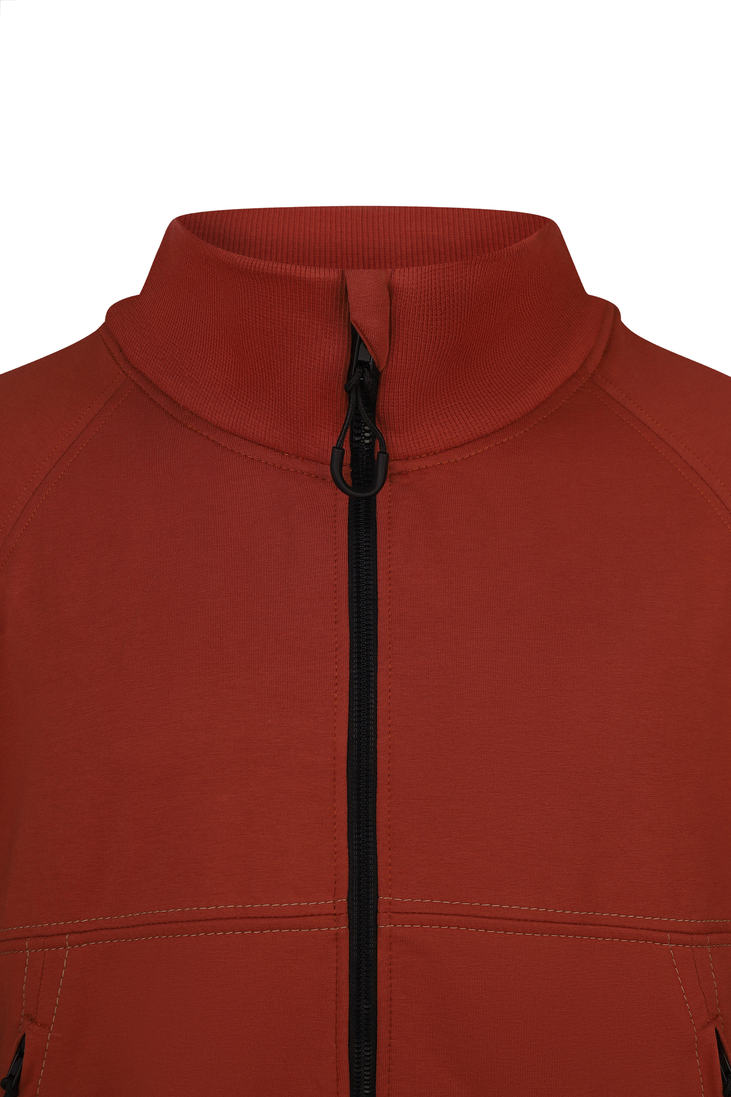 Bomber with zippered sleeves terracotta