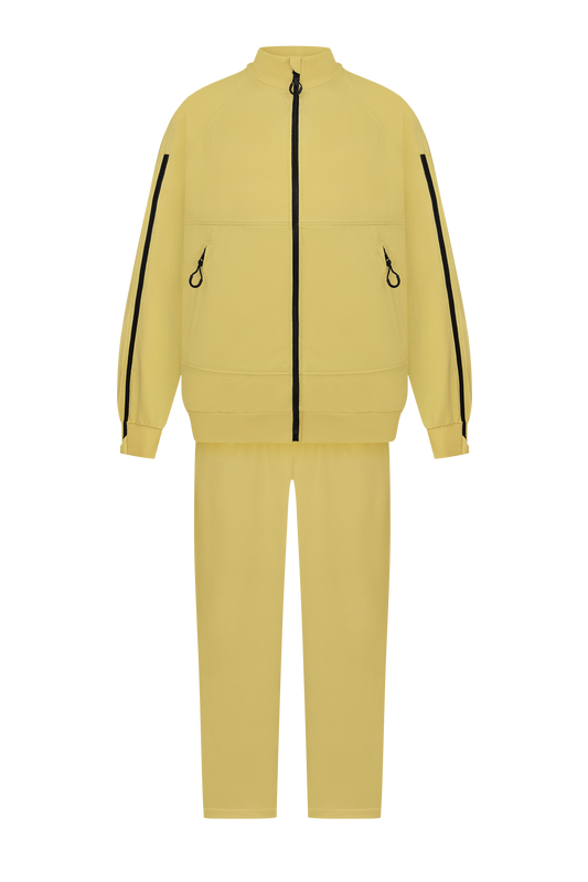 Костюм з блискавками на рукавах та холошах жовтий