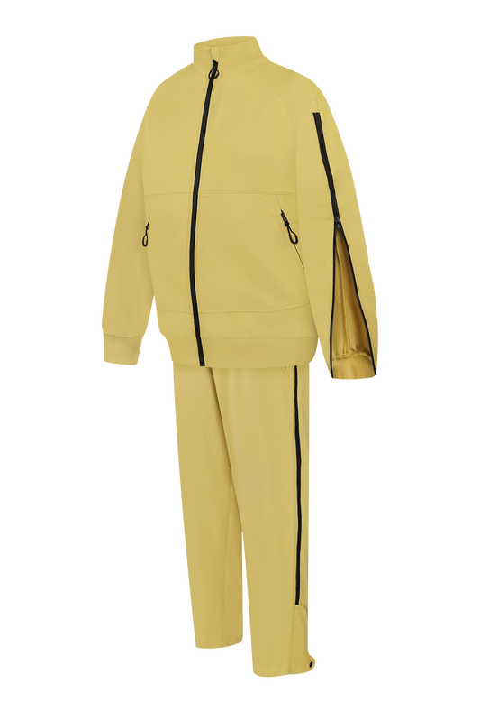 Костюм з блискавками на рукавах та холошах жовтий