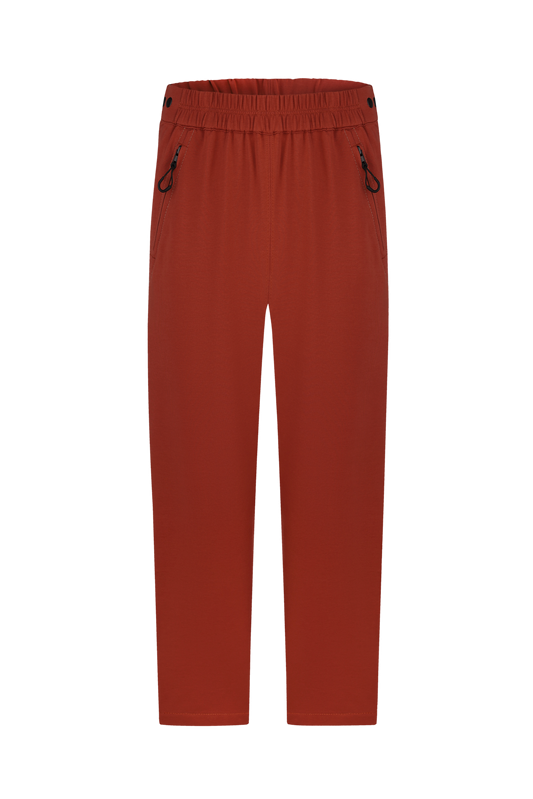 Штани адаптивні з холошами на блискавках теракотові