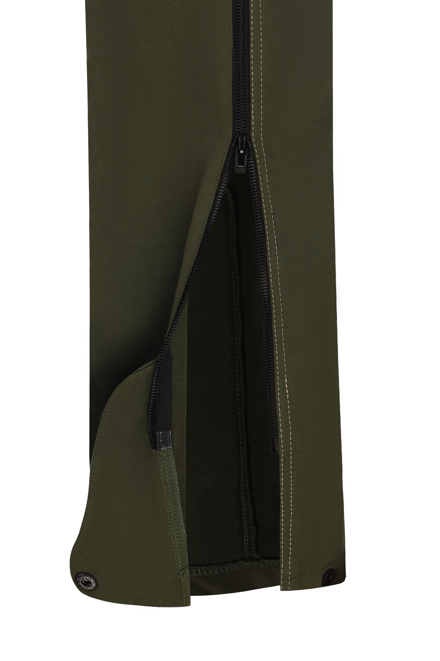 Штани адаптивні з холошами на блискавках хакі