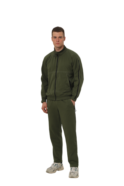 Костюм з блискавками на рукавах та холошах хакі