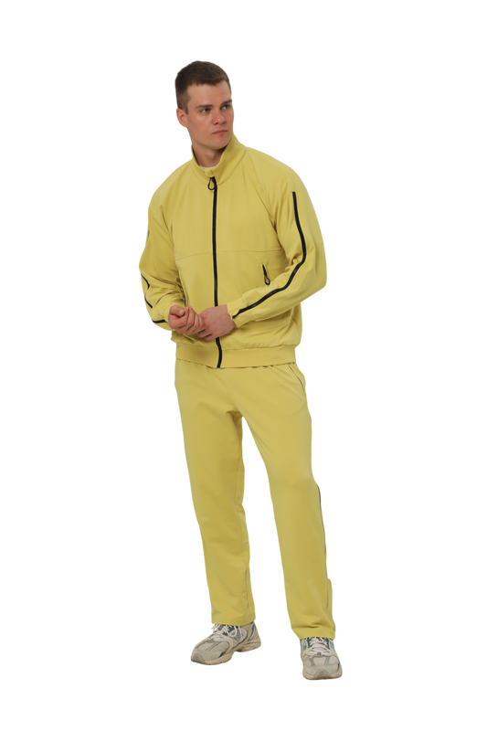 Костюм з блискавками на рукавах та холошах жовтий