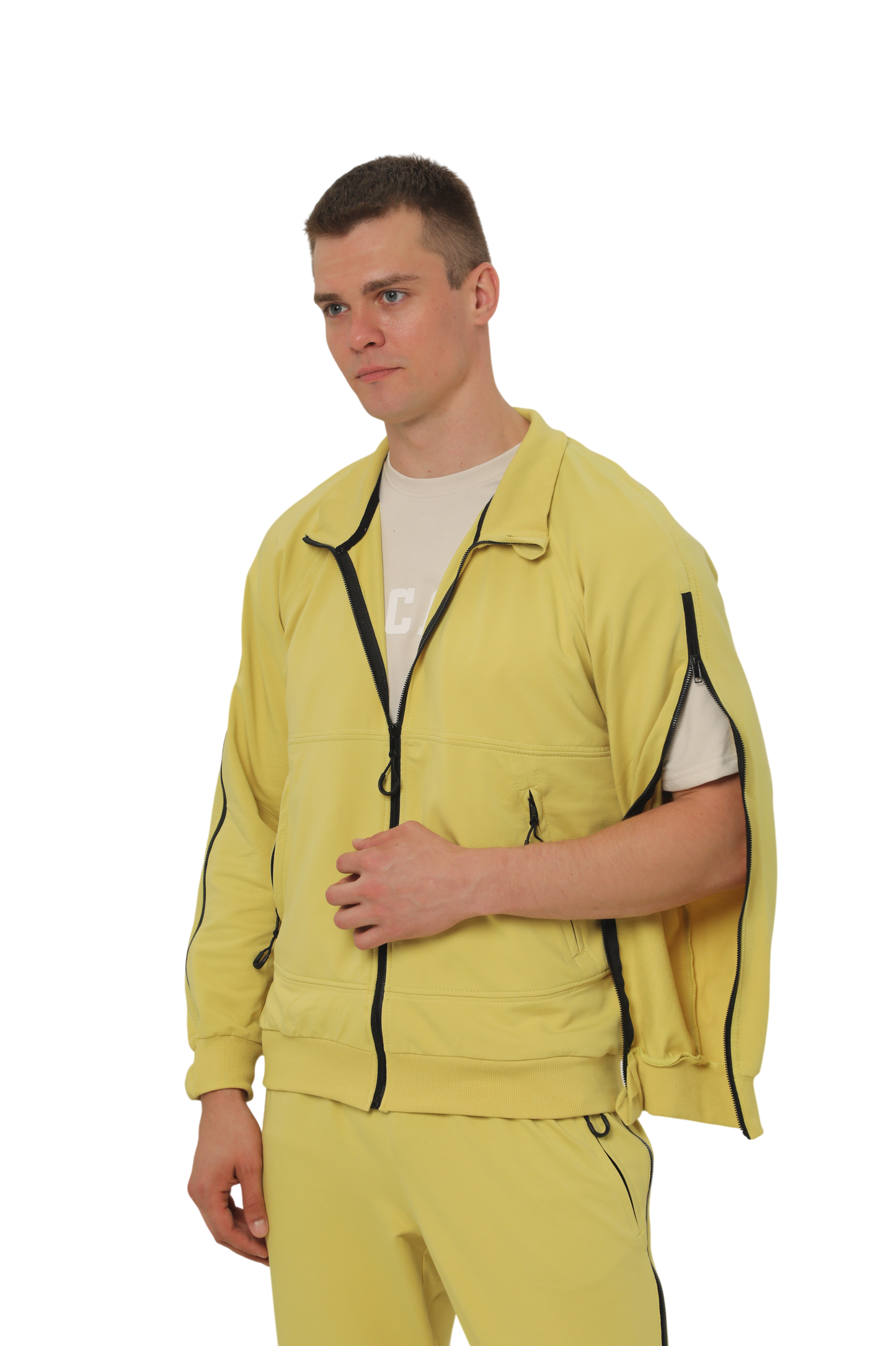 Куртка адаптивна з рукавами на блискавках жовта
